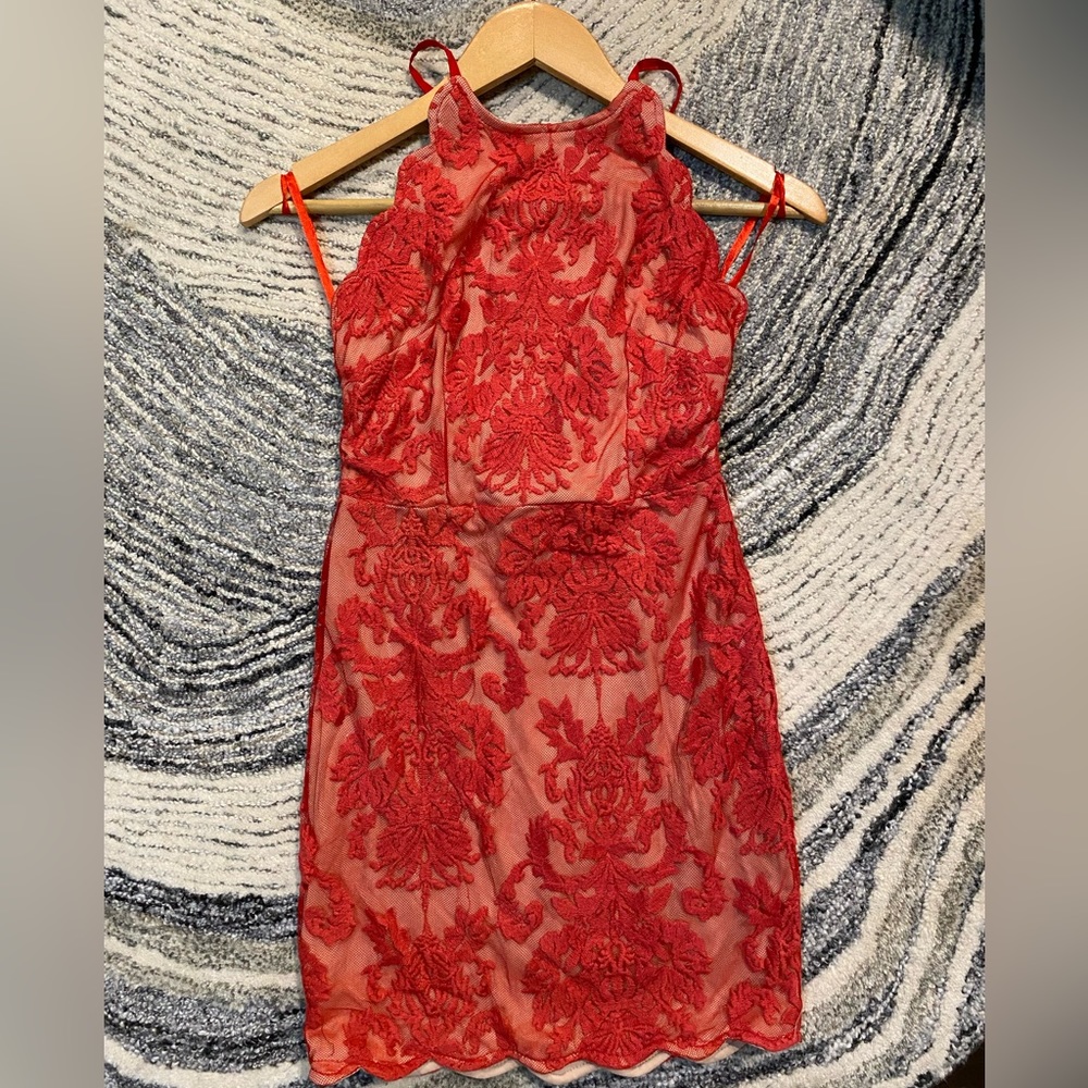 ANGEL BIBA Sheer Lace Tie Dress (AUS Size 8)